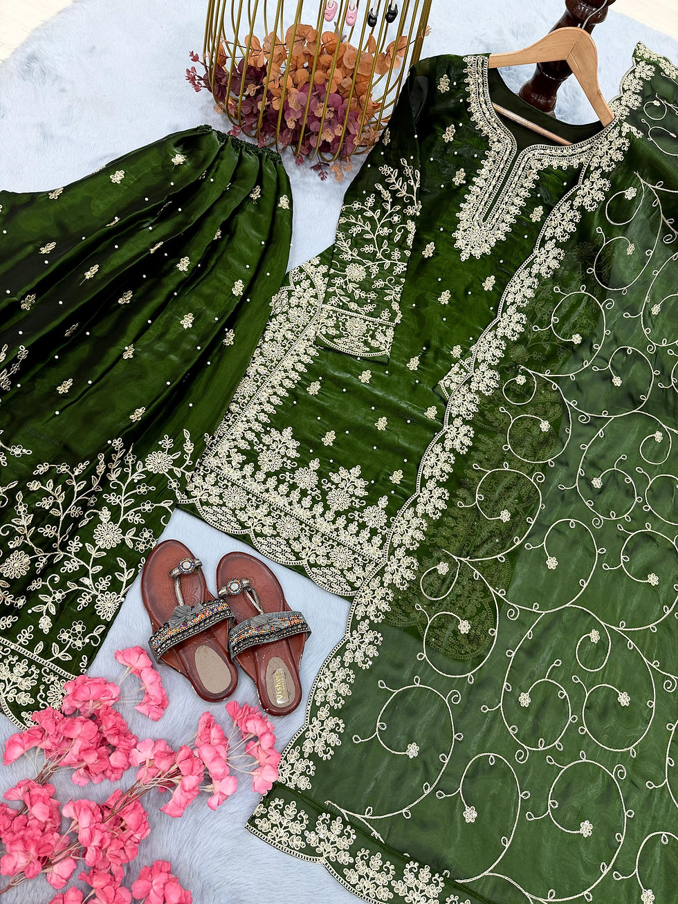 Thumbnail: FENDY/LAVA/SHEESHA SILK SHARARA OUTFIT 