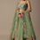 Thumbnail: Green Organza Embroidered Lehenga Set With Floral Motifs