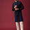 Thumbnail: Blue Pintuck Colorblock Kurta Set in Silk