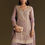 Thumbnail: Lavender Tissue Zardosi Embroidered Kurta Set With Organza Dupatta