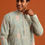 Thumbnail: Pista Green Silk Kurta Set With Printed Detail