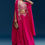 Thumbnail: Pink Chinon Crop Top Cape Set With Embroidery
