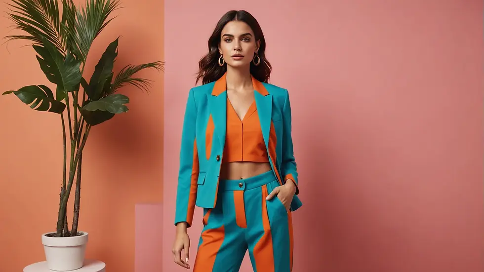 Stylish co-ord set in vibrant colors