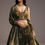 Thumbnail: Bottle Green Tissue Lehenga Choli With Floral Print
