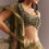 Thumbnail: Mehendi Green Organza Choli Lehenga With Ruffled Dupatta