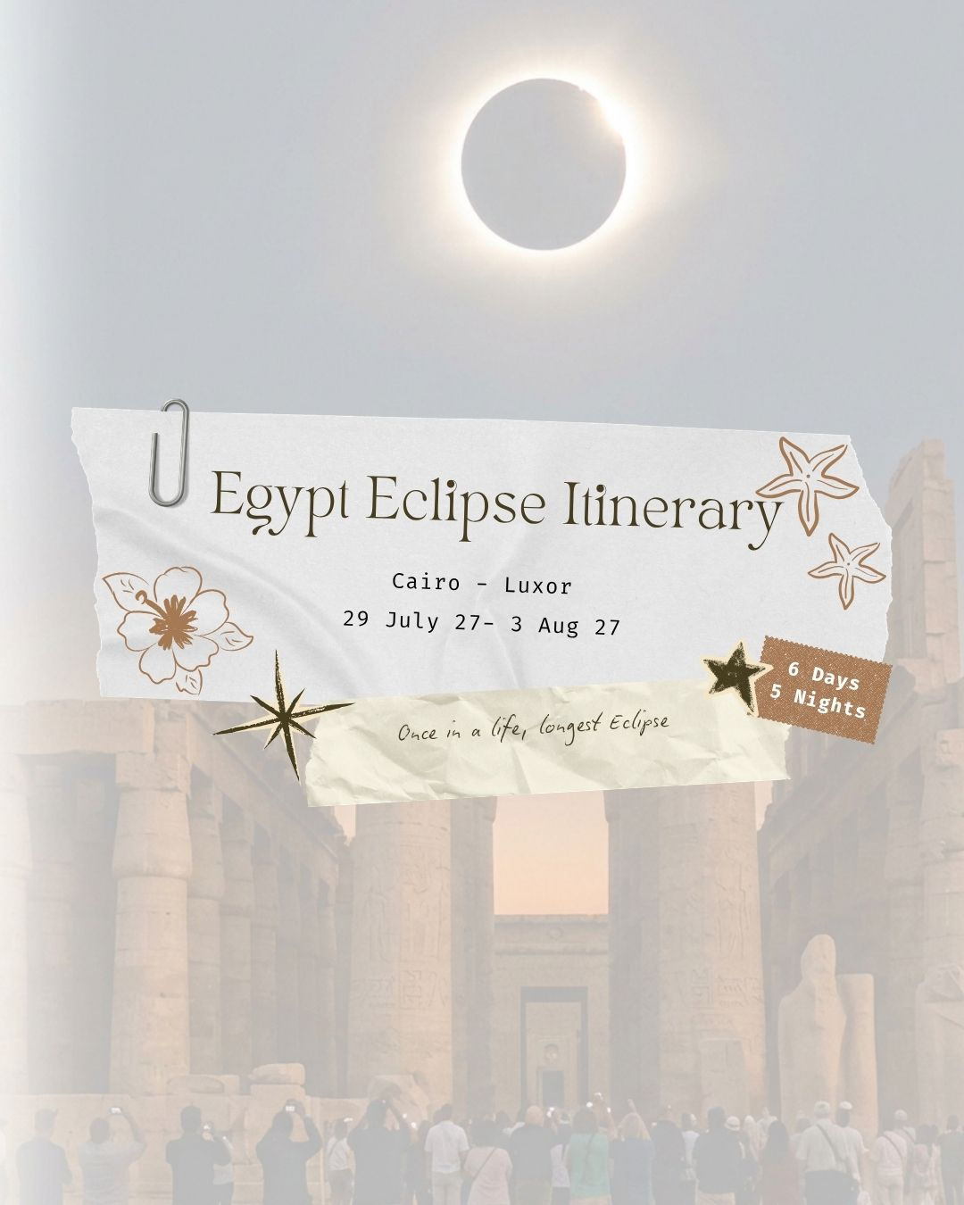 6-Day Total Solar Eclipse 2027 Tour: Cairo & Luxor