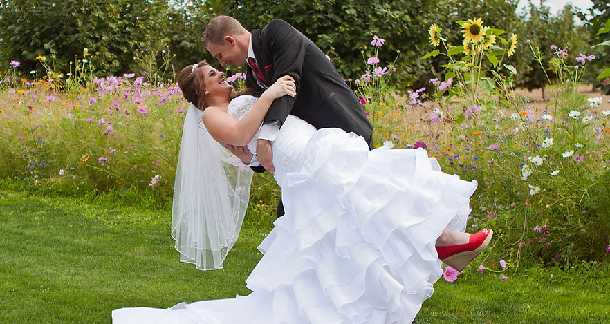 Bride-Groom-Wildflower-Wedding-Portrait