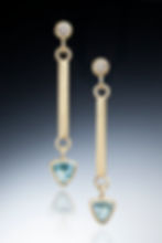 Aqua & Diamond Earrings
