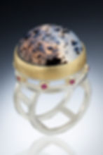 Montana Agate and Ruby Ring
