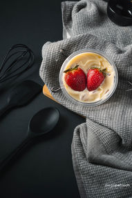 dessert with strawberries on top