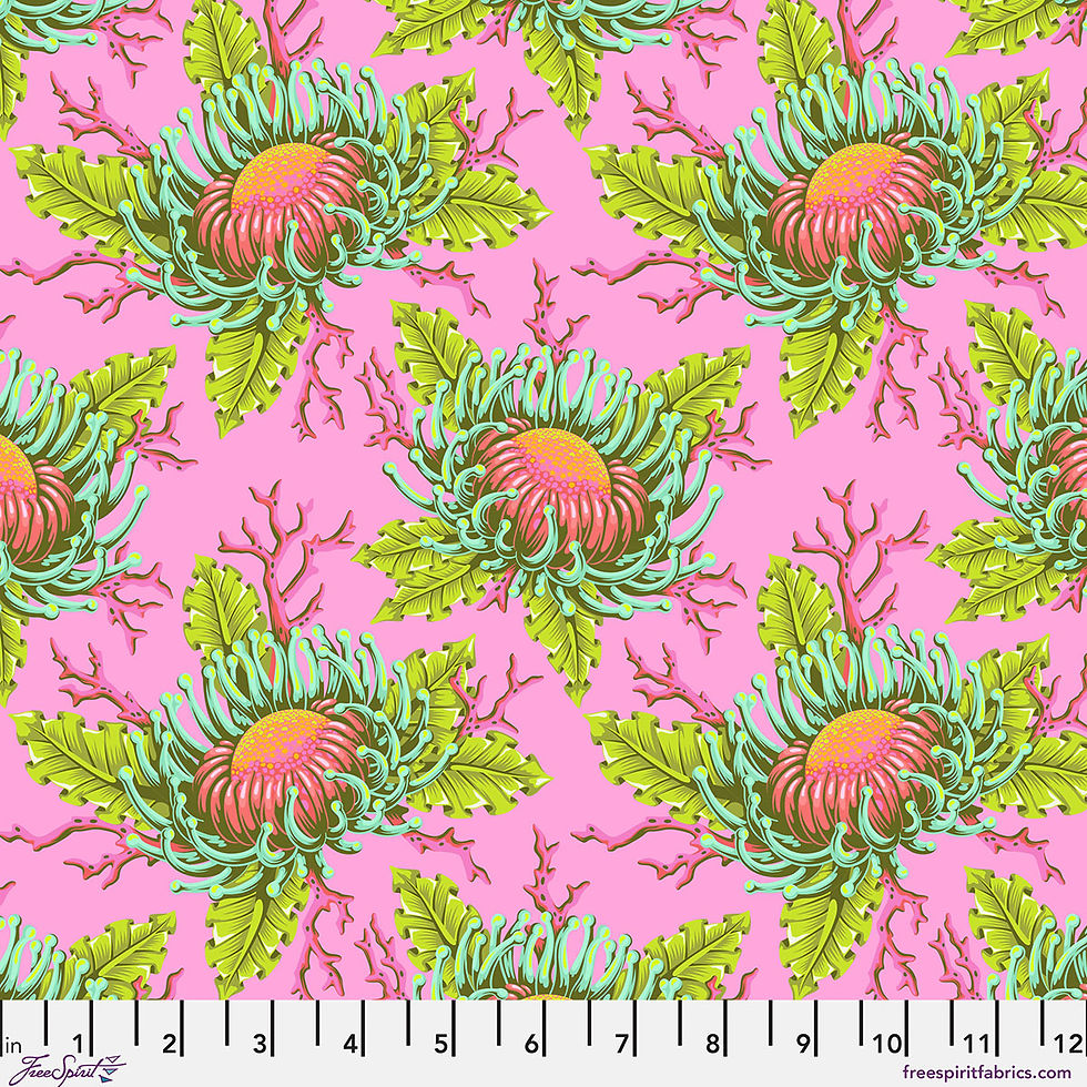 Friends & Anemones in Coralline - Floral Reef by Tula Pink