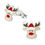 Thumbnail: Red Nose Reindeer Wearing Hat Sterling Silver Ear Studs