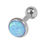 Thumbnail: Surgical Steel  Light Blue synthetic Opal Micro bar