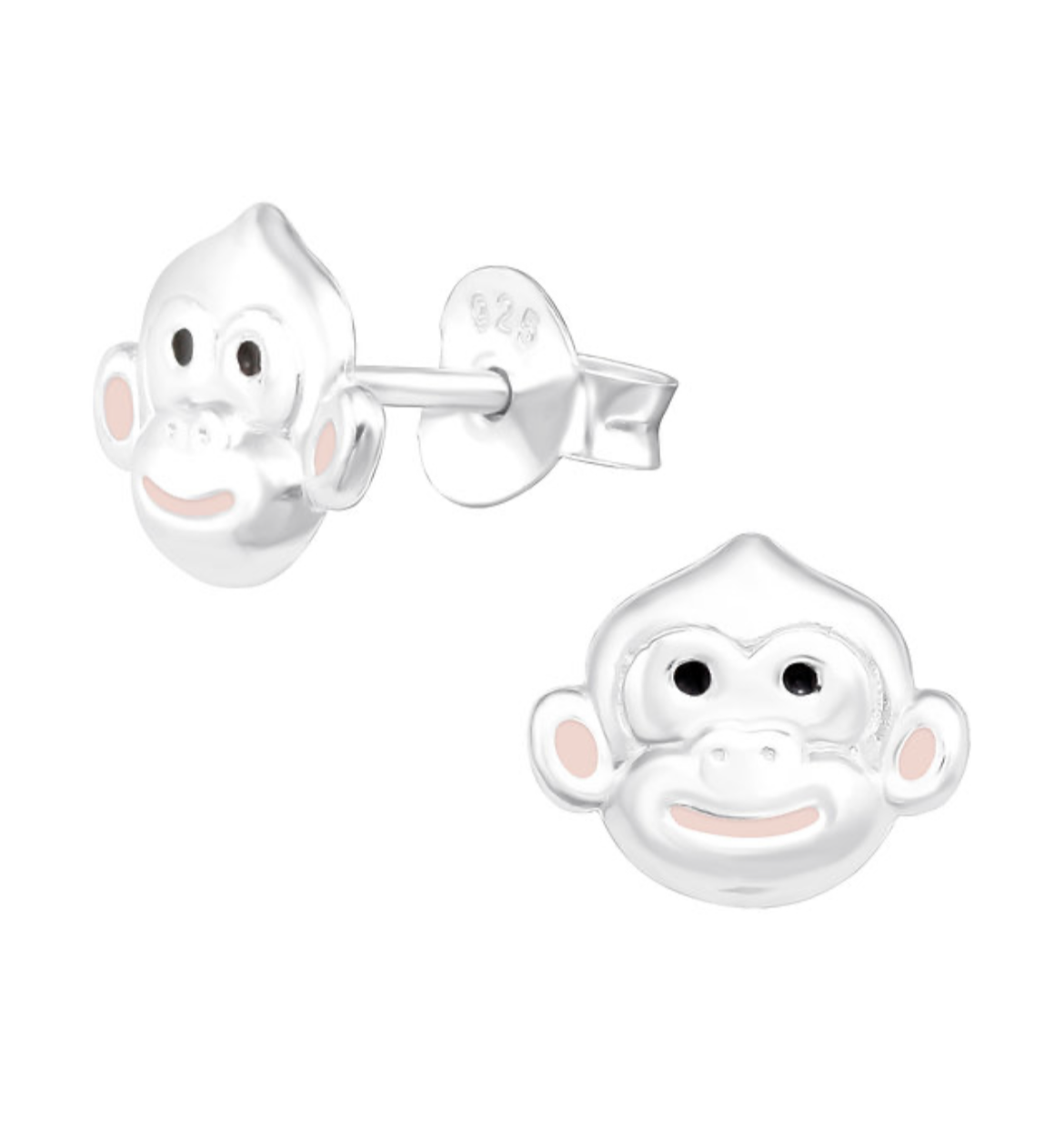 Cheeky Monkey Sterling Silver Ear Studs