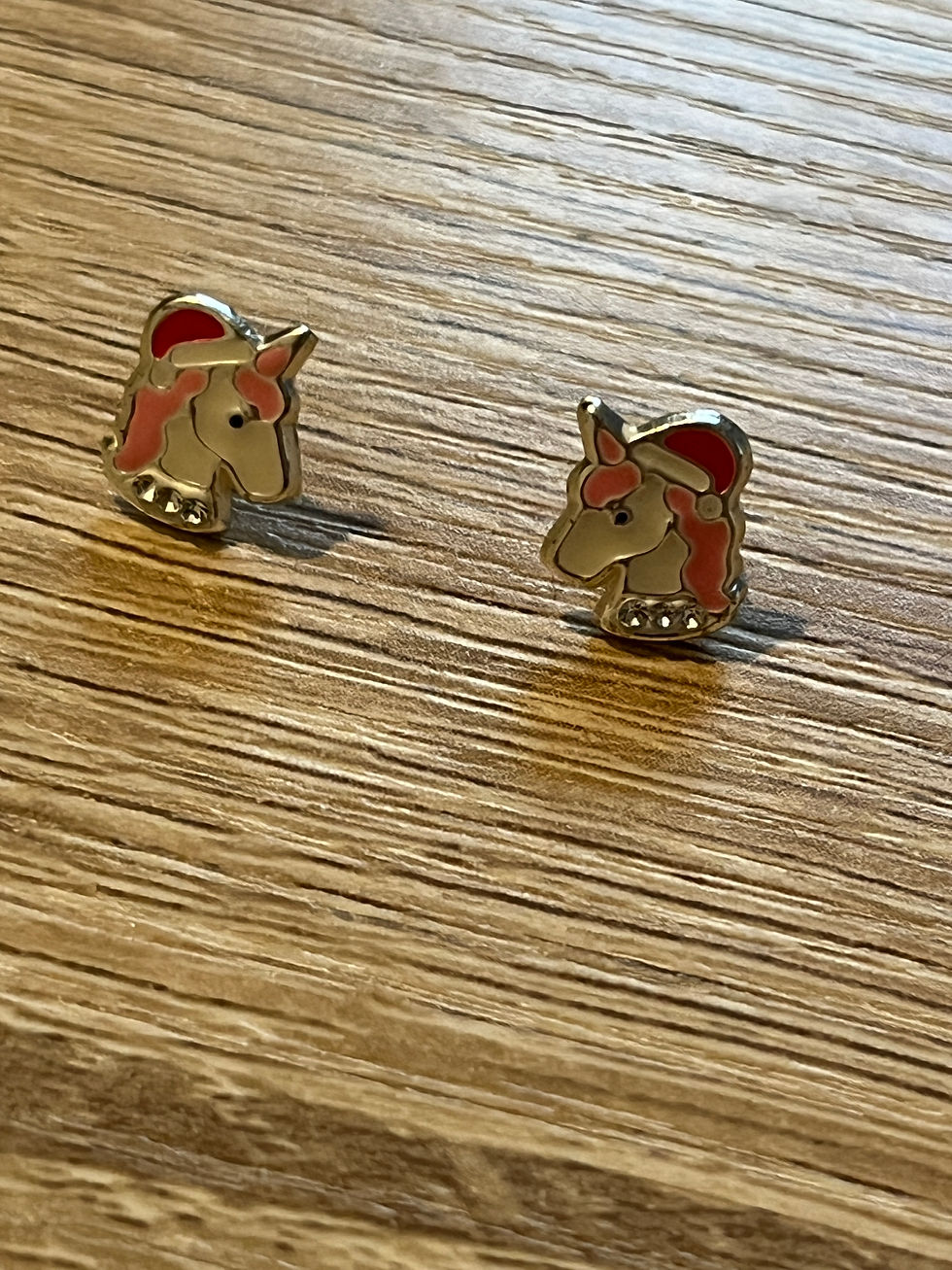 Thumbnail: Christmas Unicorn 925 Sterling Silver Ear Studs