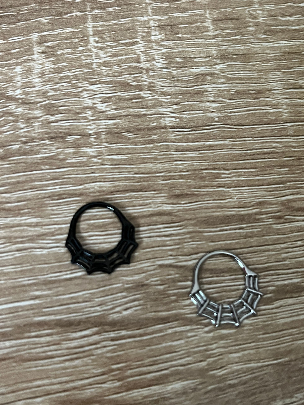 Thumbnail: Spider Web Hinged Clicker Ring Titanium