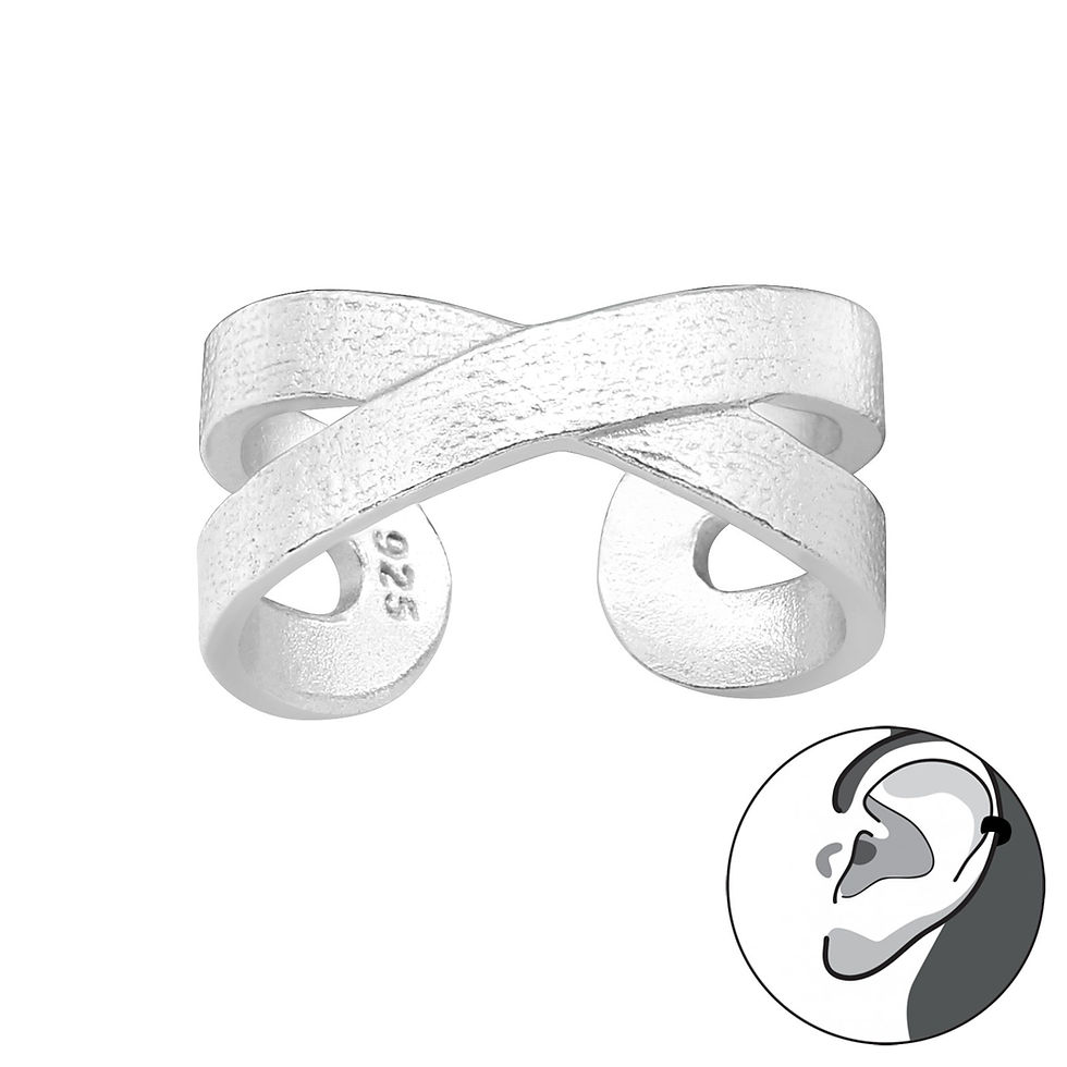 Crossed Bands  925 sterling silver Ear Cuff