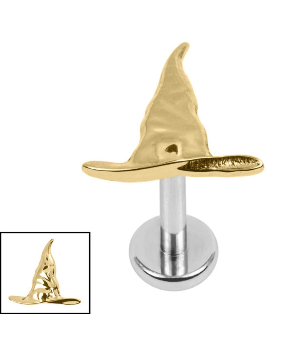 Thumbnail: Witches Hat  Internally Threaded Labrets Halloween