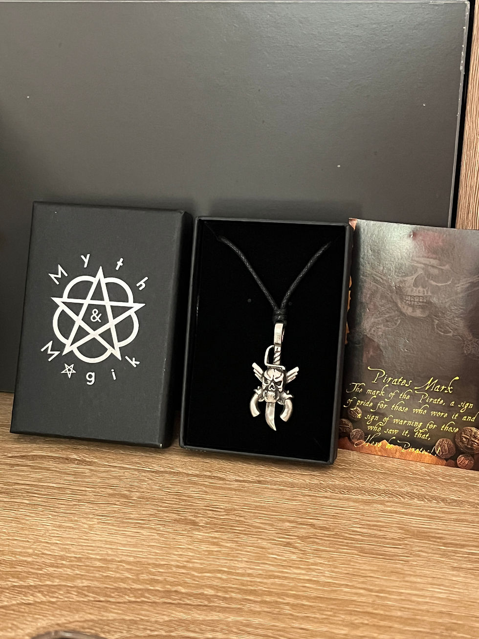 Thumbnail: Pewter  Skull  Pendent on Black Cord Necklace