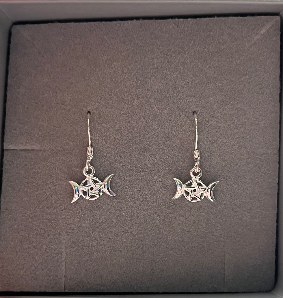 Thumbnail: Triple Moon Earrings 925 Sterling Silver in gift box