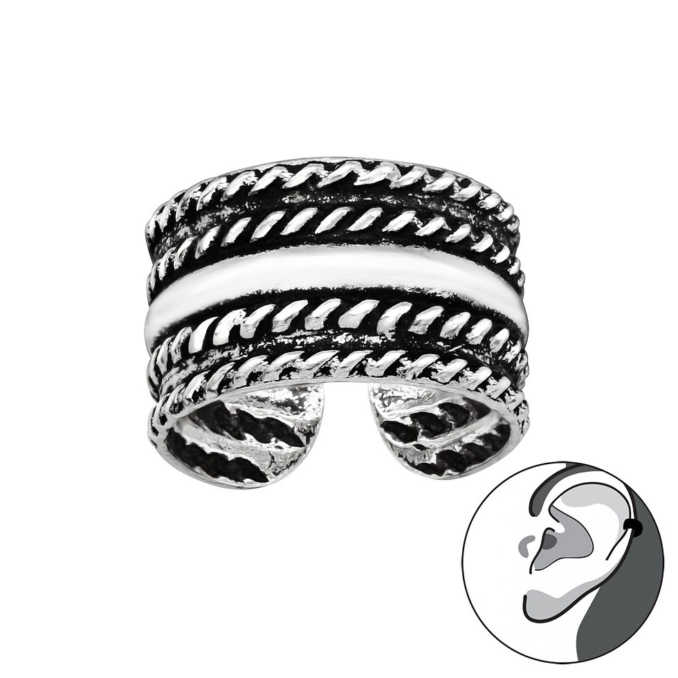 Rope Pattern 925 sterling silver  Ear Cuff