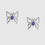 Thumbnail: Tanzanite Crystal Butterfly Studs 925  Sterling Silver Ear Studs