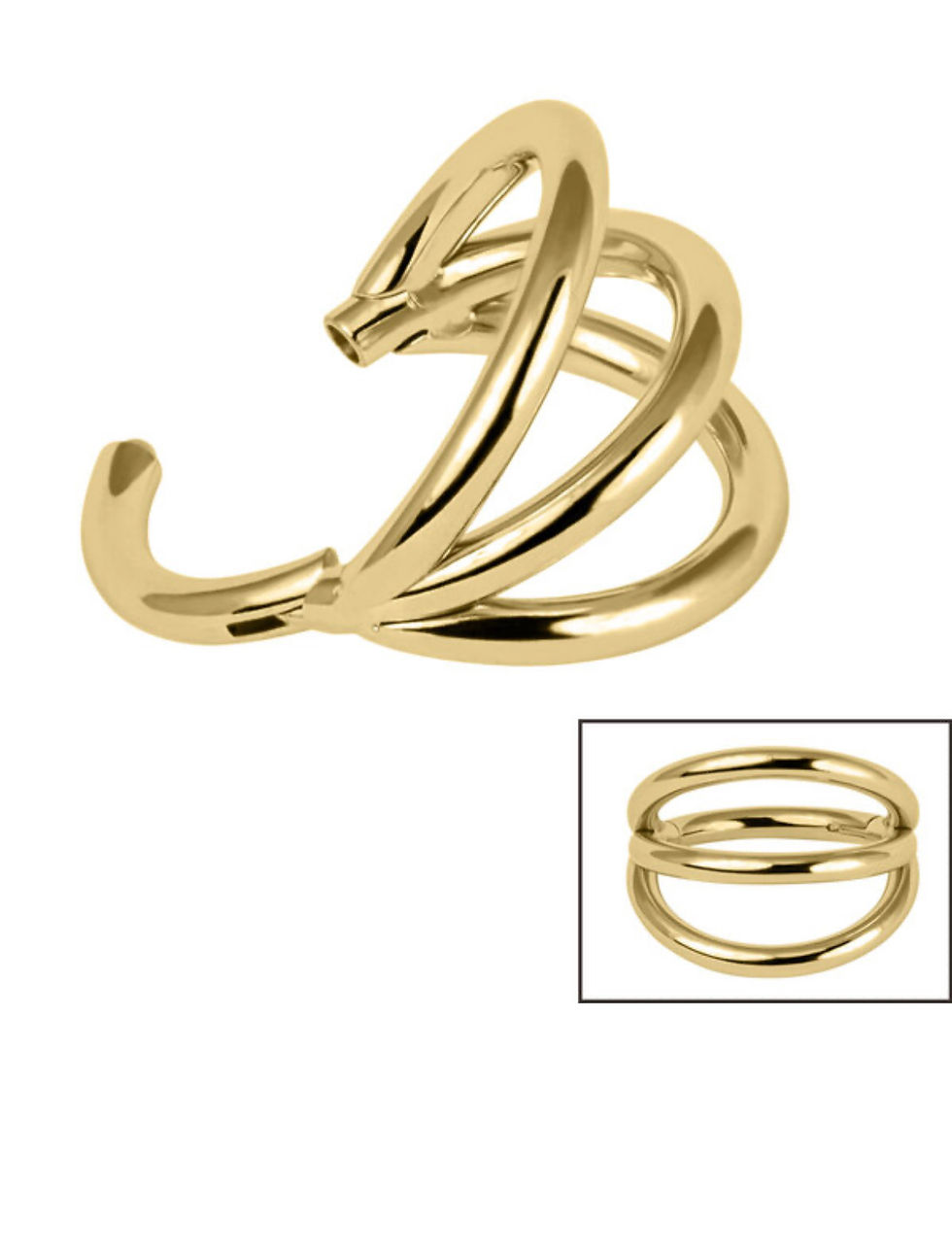 Thumbnail: Titanium  Triple Band Hinged Clicker Ring Gauge 1.2