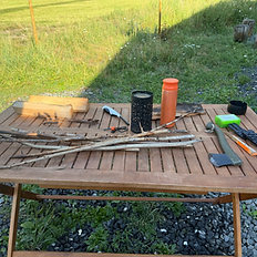 Outils pour faire du feu, camp huskies