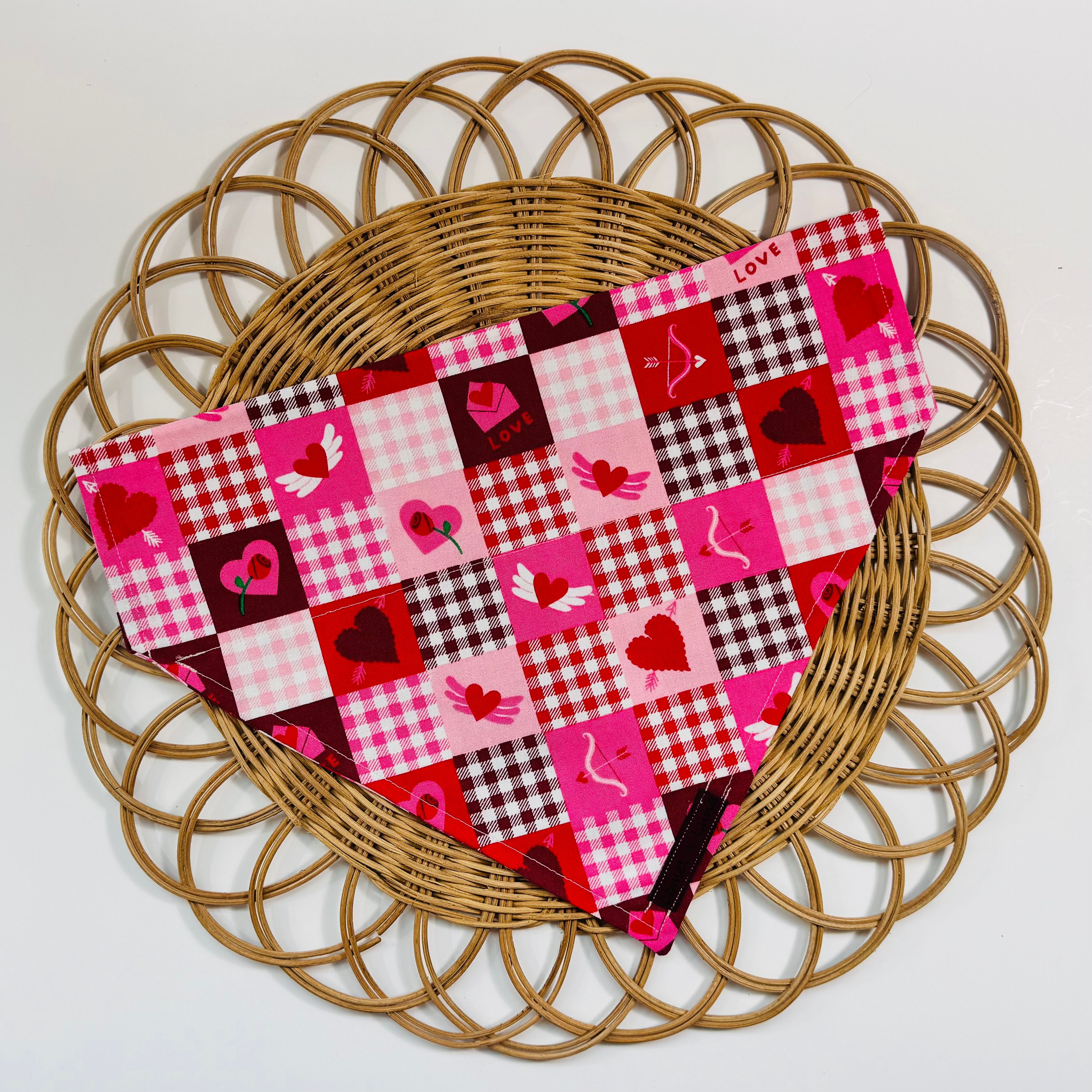 OVER THE COLLAR BANDANAS: VALENTINES PATCHWORK