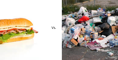 Quiz: Can you tell which of these pictures is a hot pile of garbage and which is a Milio’s sub?
