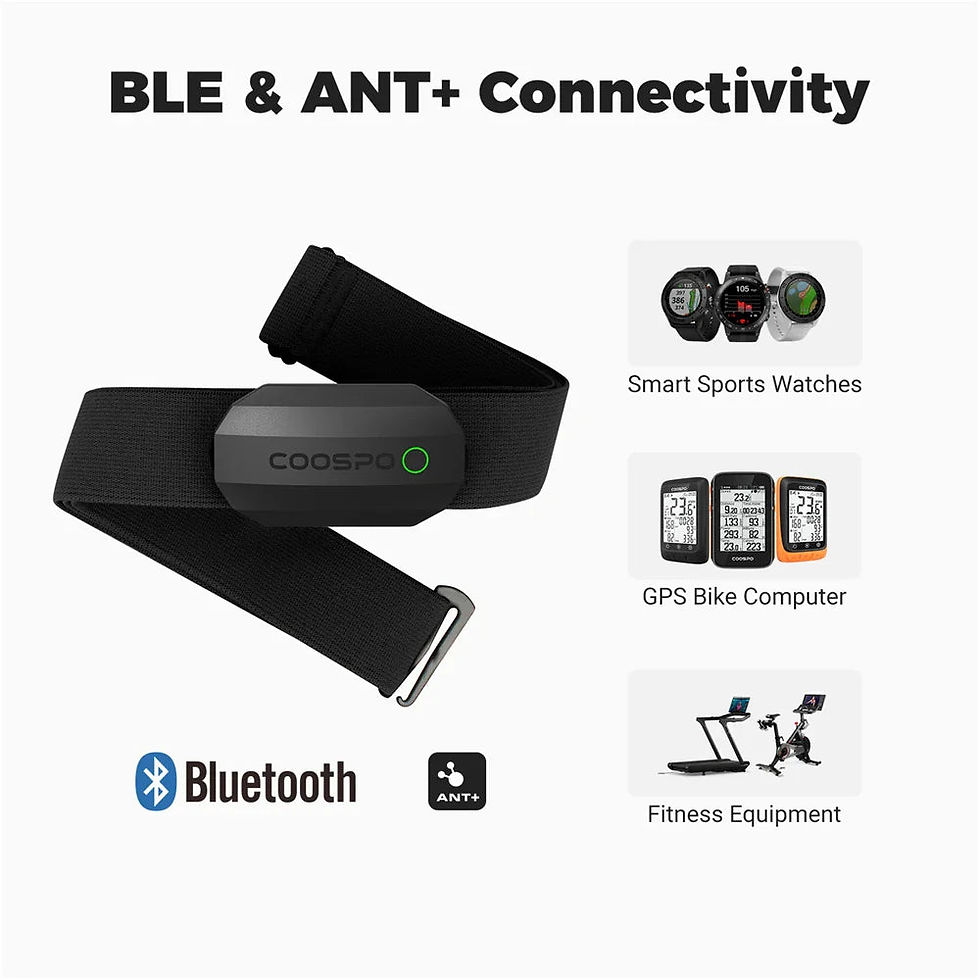 Miniatura: Dual Mode Heart Rate Sensor  ANT+ And Bluetooth Chest Strap Black