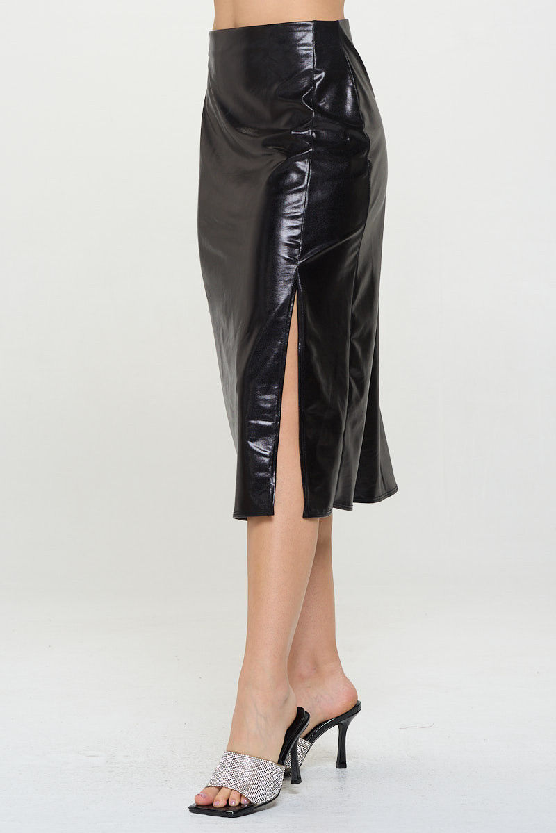 Миниатюра: Metallic Midi Skirt with Slit