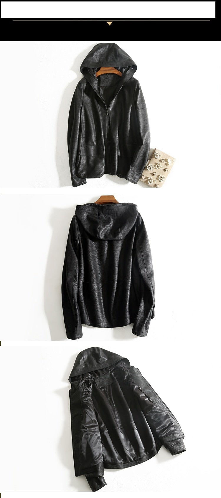 Thumbnail: Casual Genuine Womens Leather Coat