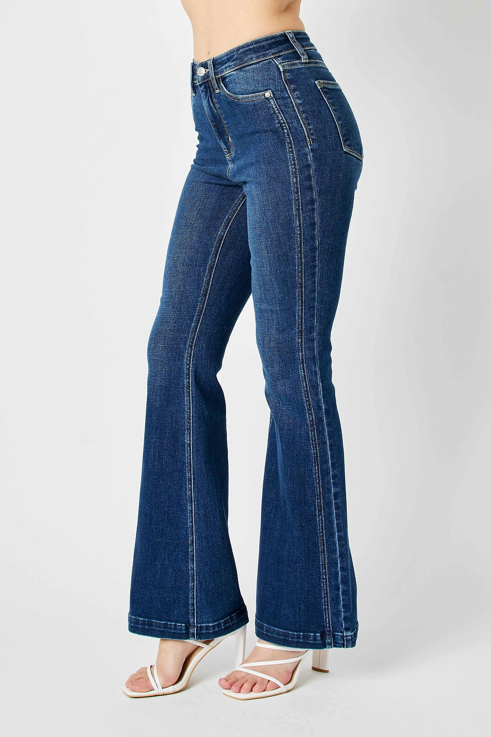 Миниатюра: Judy Blue Full Size Hw Angled Side Seam Detail Flare Jeans Plus Size