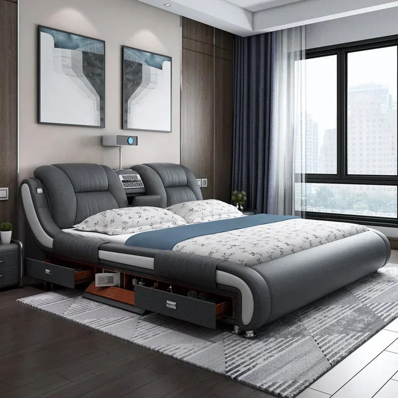 Miniatura: Queen Luxury Modern Double Bed - multifunctional storage bed