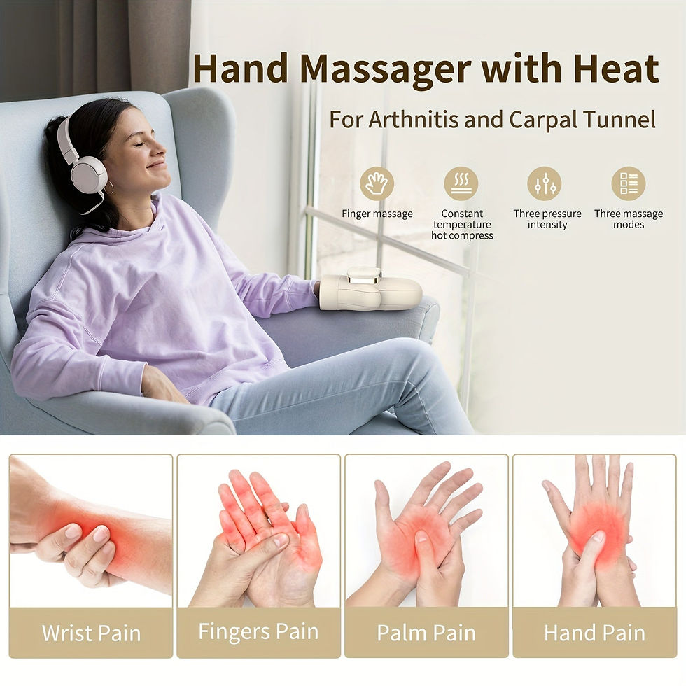 Miniatura: Wireless Electric Hand Massager with Compression & Kneading(White)