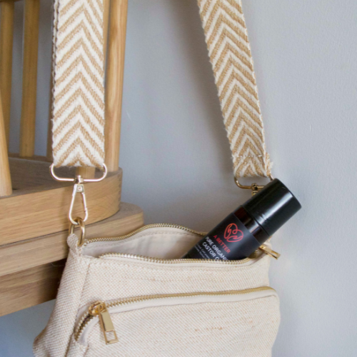 Miniatura: Pure Organic Castor Oil Roll-On 50mL - Amber Glass Bottle Rose Quartz Roller