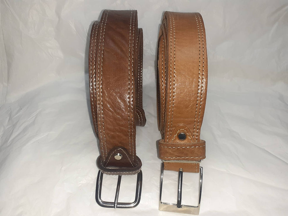 Miniatura: Cinturón hombre liso doble hilo