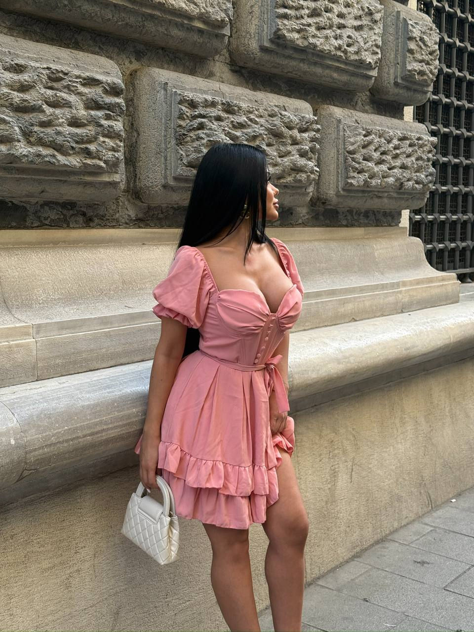 Thumbnail: The Bella Ruffle-Sleeve Corset Mini Dress - 1204