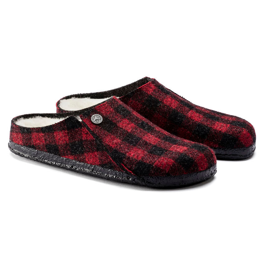ZERMATT SHEARLING Feutre de laine Plaid Red