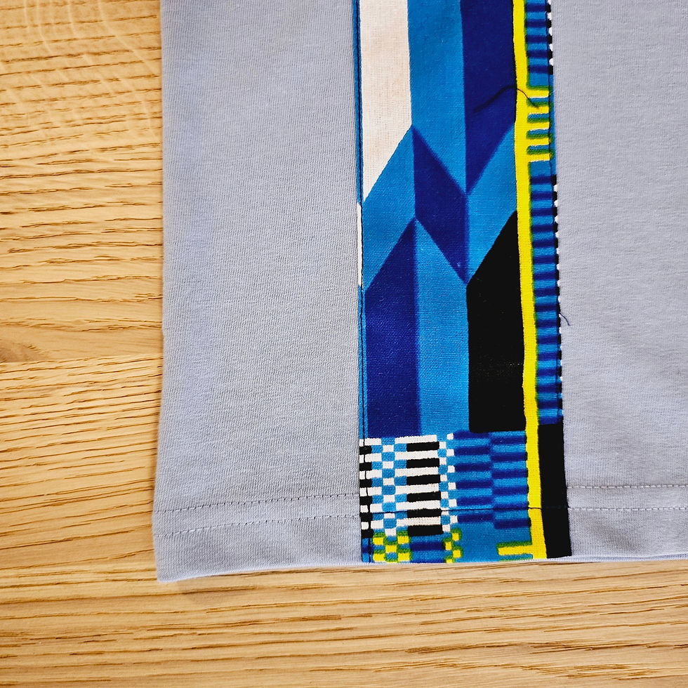 Thumbnail: Kids T-shirt with African Ankara Print Detail | 100% cotton