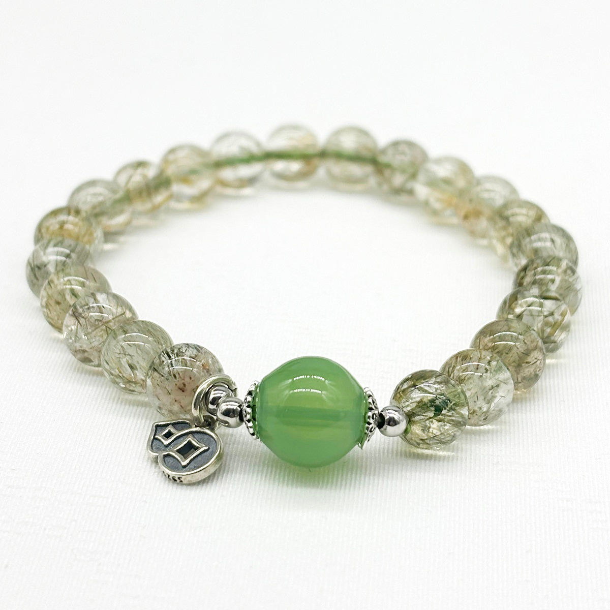 Sterling Silver Crystal Aroma Bracelet - Ghost Phantom Quartz | Energy & Healing