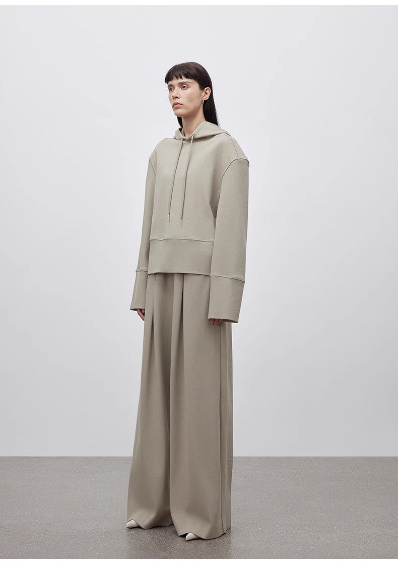 Thumbnail: "Time Travel" Short Hooded Sweatshirt for Women, Sports Style Set, Autumn and Wi