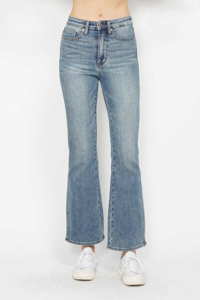 Miniatura: Judy Blue Full Size Tummy Control Back Embroidered Pocketed Bootcut Jeans Plus S