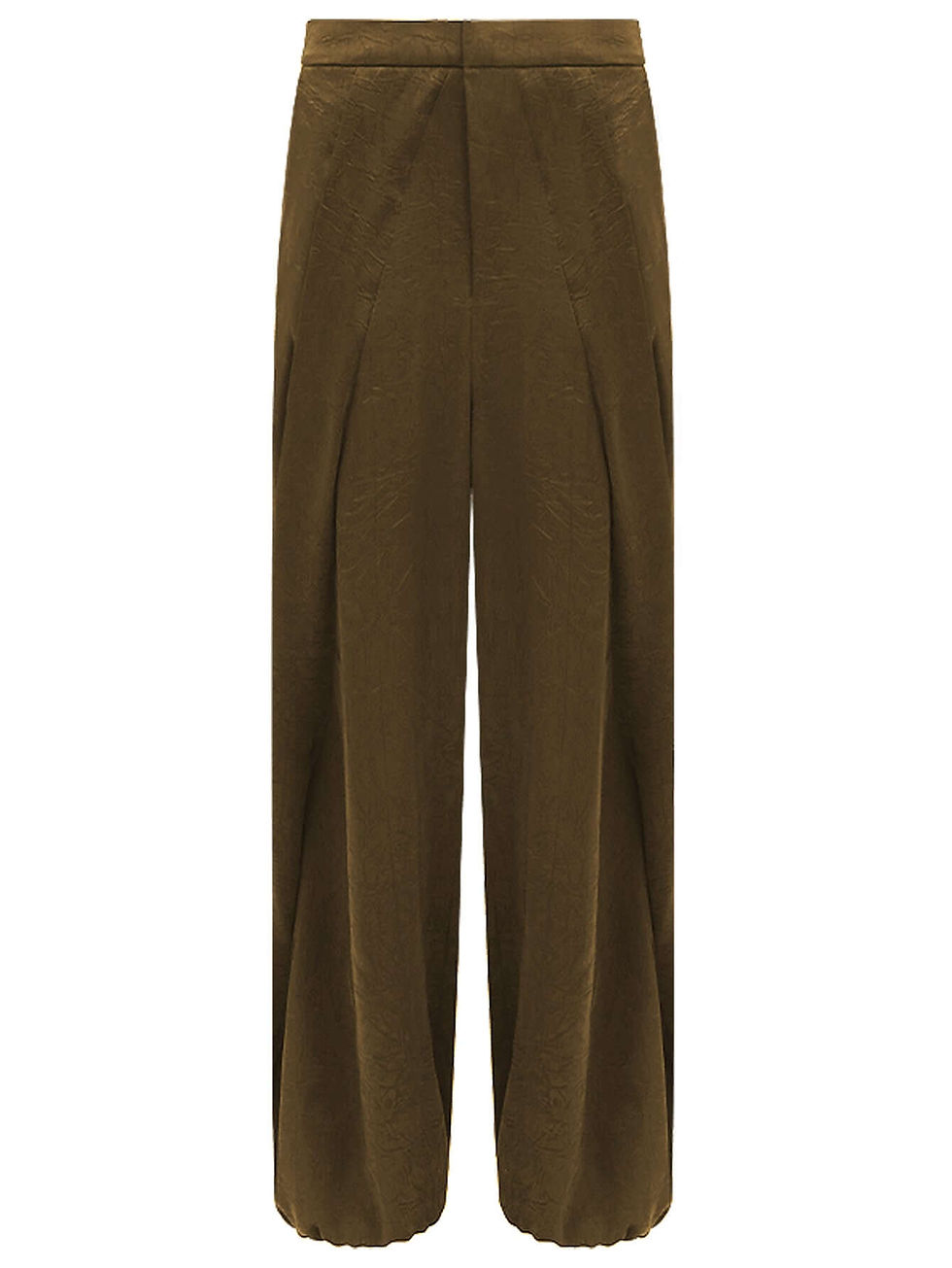 Miniatura: Luxurious Brown Satin High Waist Pleated Pants