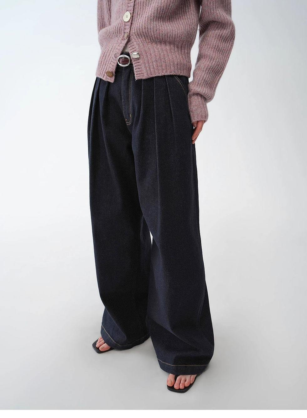 Miniatura: "Street Style" Vintage Handmade Lycra Stretch Jeans Wide Leg Loose Trousers Wome