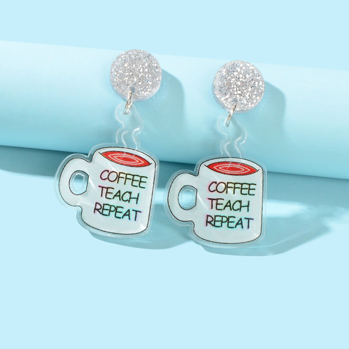 Coffee Cup Earrings Dangling Drop Stud Tea Cup Jewellery Adorable Novelty Gift
