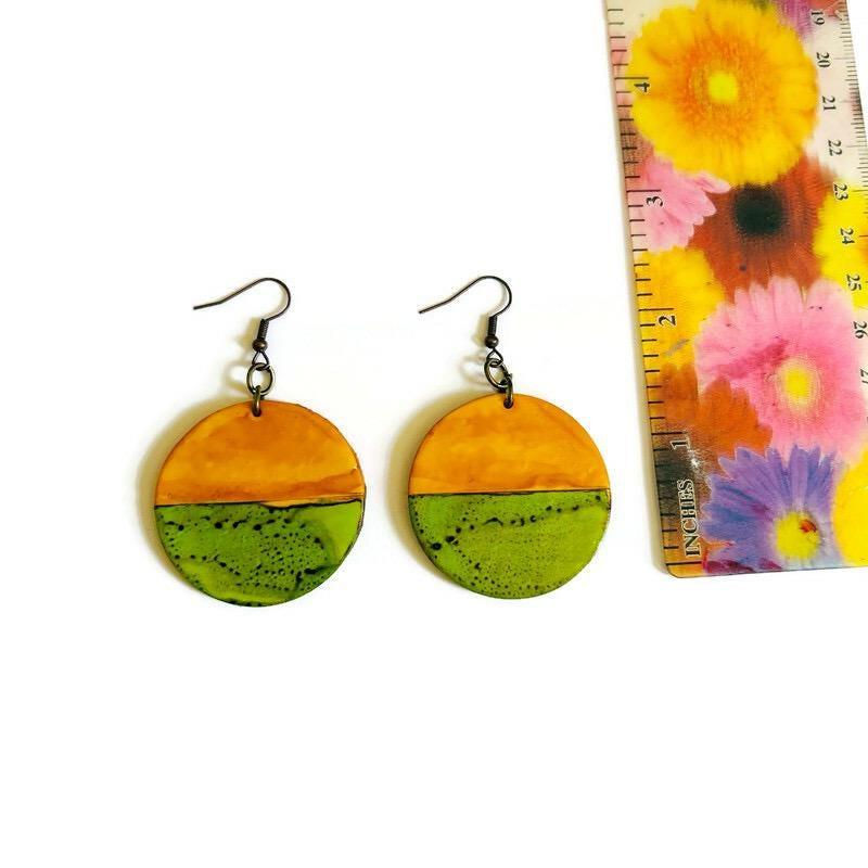 Miniature : Earth Tone Round Dangle Earrings