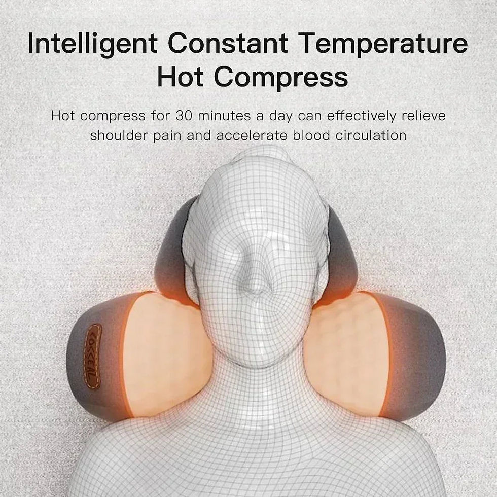 Thumbnail: Electric Cervical Massage Pillow Heated Neck & Spine Support Grey