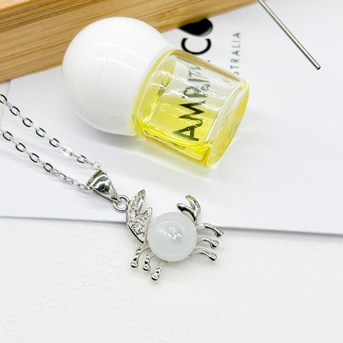 Sterling Silver Zodiac Aroma Necklace - Cancer June - July | Perfect Birthday Gi